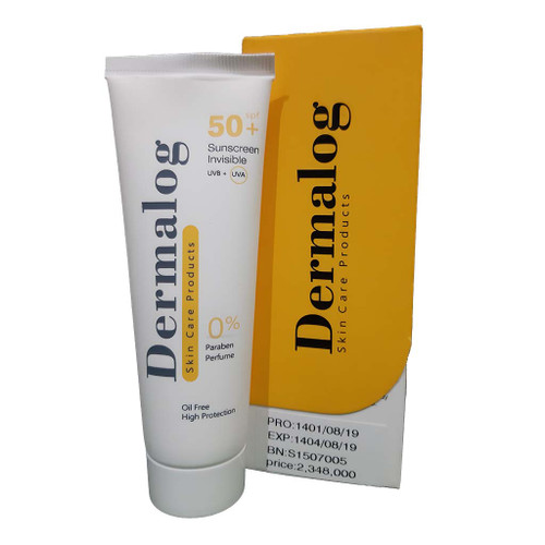 کرم ضدآفتاب فاقد چربی درمالوگ ـ SPF50 ـ بدون رنگ ـ مناسب پوست های چرب و مختلط