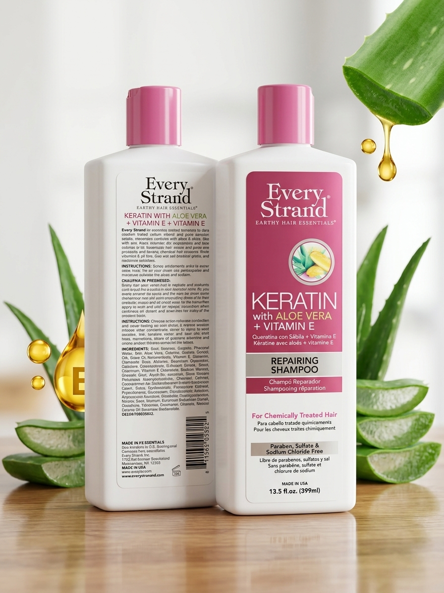 شامپو evry strand - **مناسب برای:** موهای کراتینه، پروتئینه، دکلره، رنگ‌شده و موهای خشک و وز.